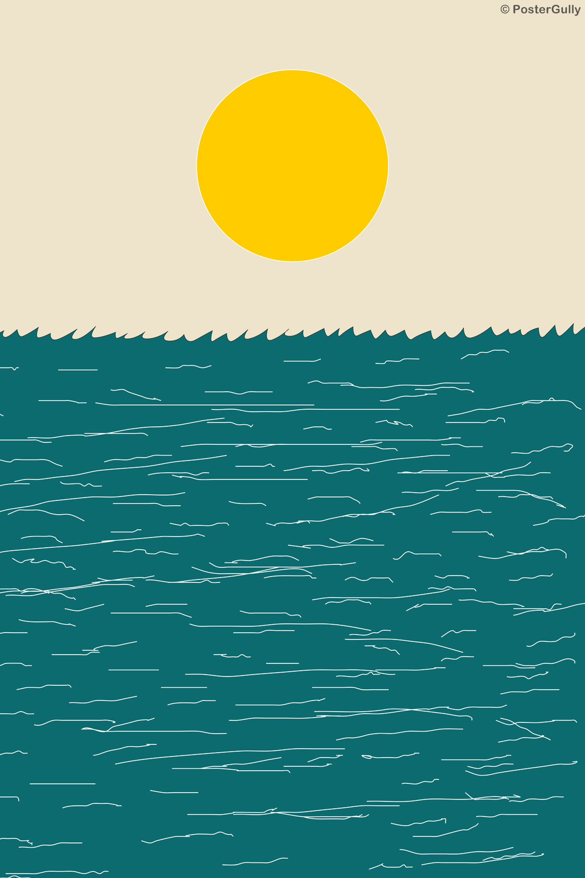 Wall Art, Sea And Sun Minimal Art, - PosterGully