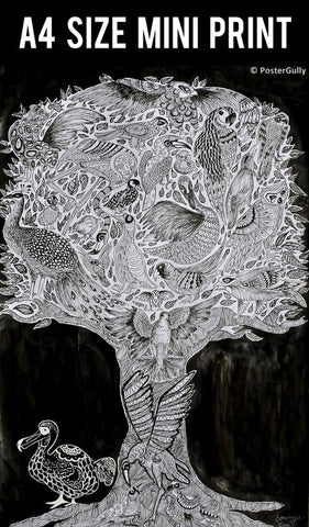 Mini Prints, Tree Of Life | Pencil Sketch | Mini Print, - PosterGully