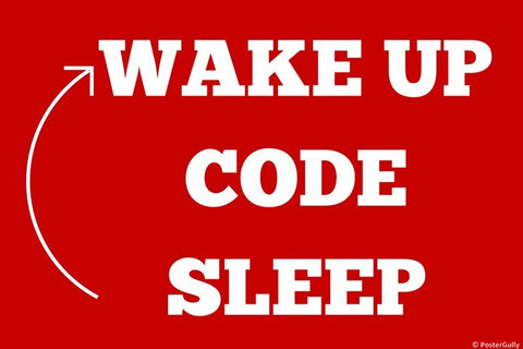 Wall Art, Wake Up Code Sleep, - PosterGully