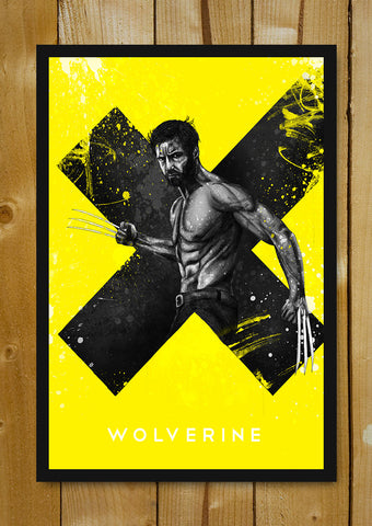 Glass Framed Posters, Wolverine Yellow Artwork Glass Framed Poster, - PosterGully - 1