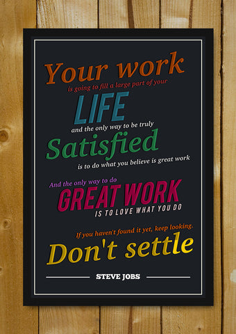 Glass Framed Posters, Work Steve Jobs Motivational Glass Framed Poster, - PosterGully - 1