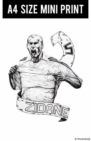 Mini Prints, Zinedine Zidane Artwork | Mini Print, - PosterGully