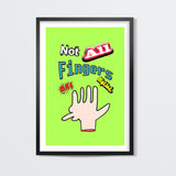 Not All Fingers Are Equal (Green Back) Wall Art