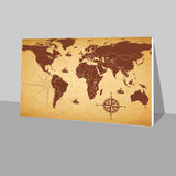 World Map Wall Poster Stick Ons