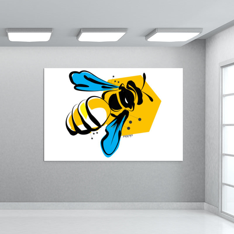 Honey Bee Doodle Wall Art