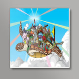 Flying turtle  Square Art Prints
