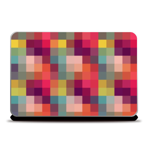 Colorful Geometric Squares Abstract Mosaic Pattern Laptop Skins