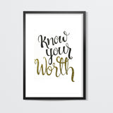 know your worth  Wall Art