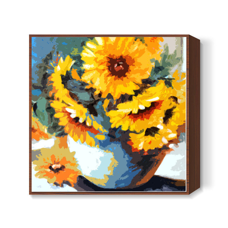 flower and pot Square Art Prints