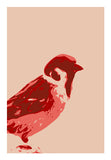 Wall Art, Abstract Sparrow Red Wall Art