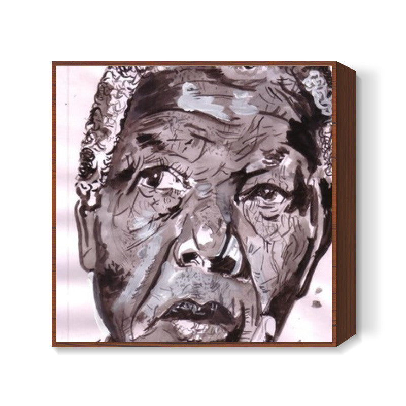 Legendary leader Nelson Mandela could see only one colour- that of equality Square Art Prints