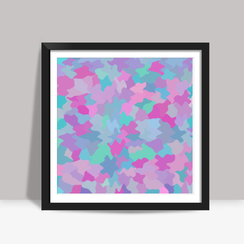 Trendy Cute Pink Camouflage Art Pattern Background Square Art Prints