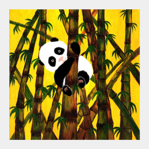 Baby Panda cuteness overload! Square Art Prints