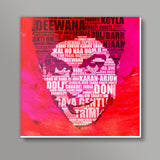 Shah Rukh Khan Filmography-Typography! Square Art Prints