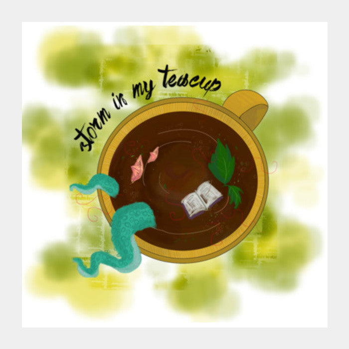 Storm in my Teacup Square Art Prints
