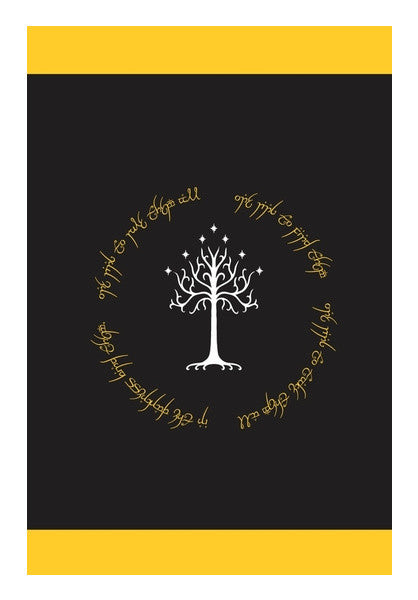 Lord of the ring Gondor white tree gold Wall Art