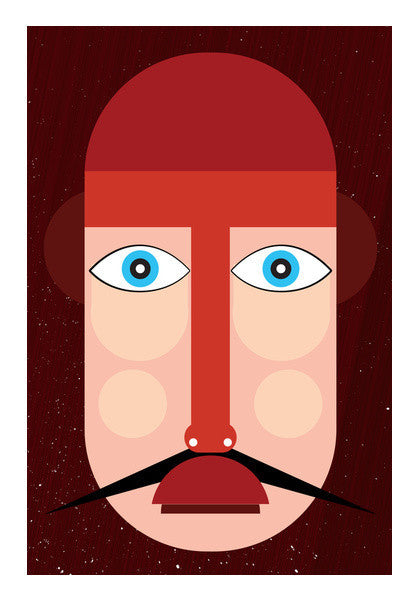 Human Face Digital Art With Red Art PosterGully Specials