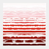 Uneven Red Stripes  Square Art Prints