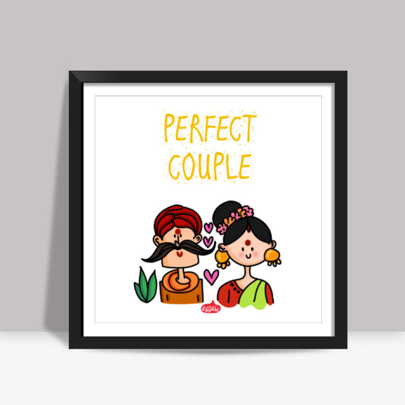 The Desi Perfect Couple Square Art Prints