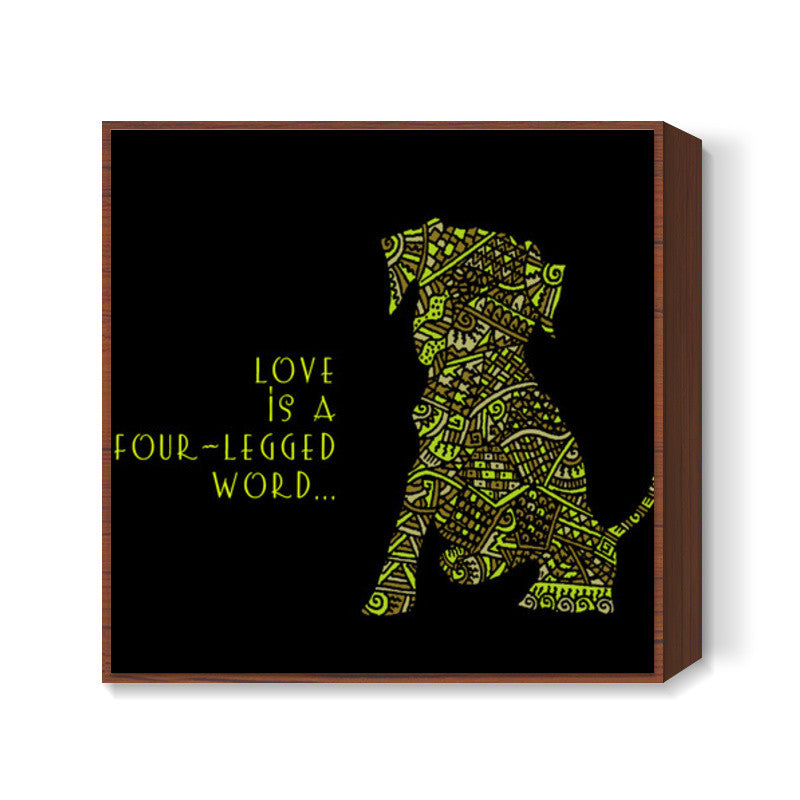 Doggy Love Zenscrawl Square Art Prints