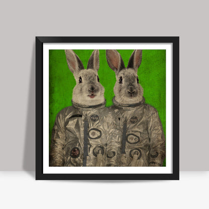 We are ready green Square Art Prints