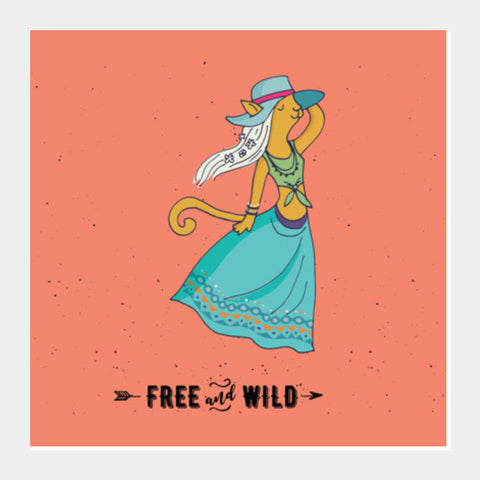 Free & Wild #BohemianLove Square Art Prints