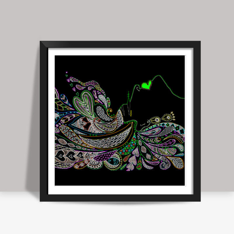 Gypsy in Neon Square Art Prints