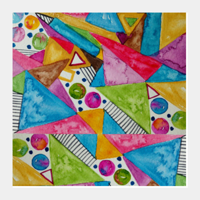 Modern Art Colorful Watercolor Abstract Shapes Background Square Art Prints