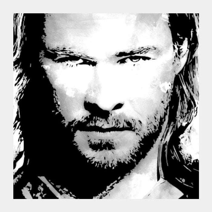 Square Art Prints, Thor Christ Hemsworth Movie Character Artwork