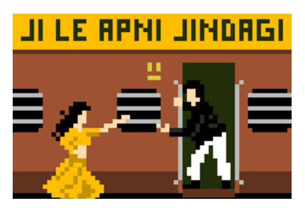 Ji Le Apni Jindagi Pixel Wall Art