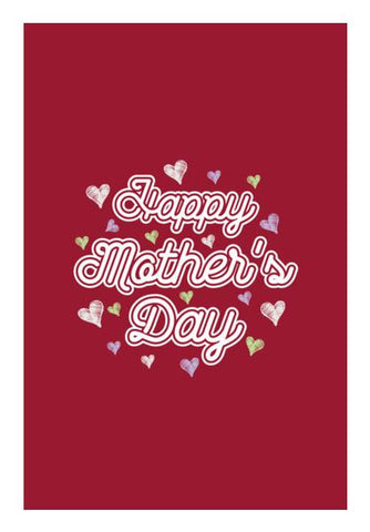 PosterGully Specials, Mothers day typography red background Wall Art