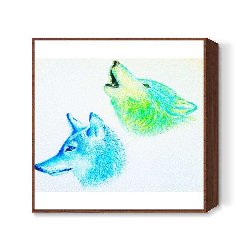 Winter Wolves Square Art Prints