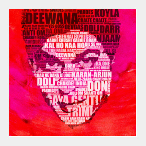 Shah Rukh Khan Filmography-Typography! Square Art Prints PosterGully Specials