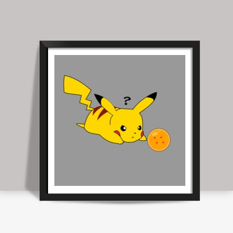 Pikachu Pokemon Dragon Ball z Mash Square Art Prints