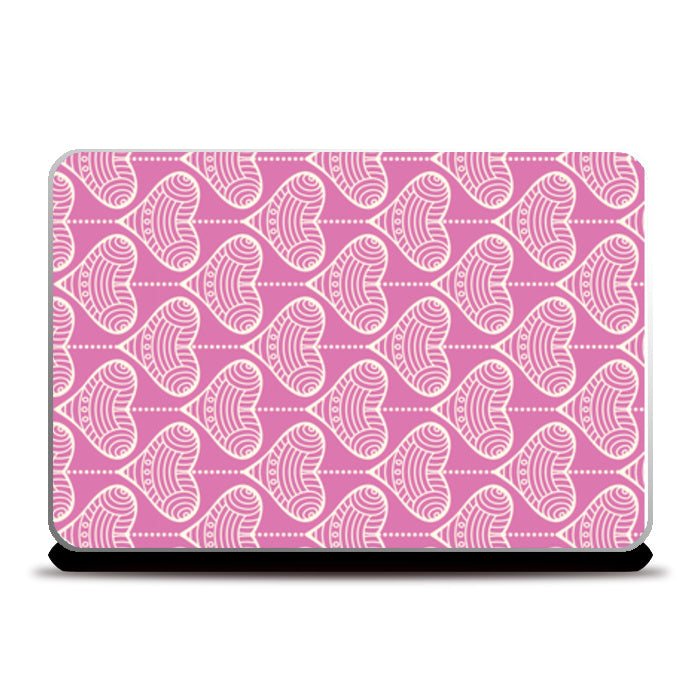 White Hear With Lines Laptop Skins