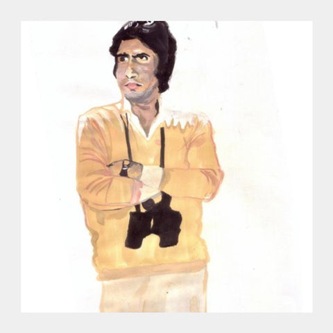 Bollywood superstar Amitabh Bachchan played the virtuous protagonist in several blockbusters Square Art Prints