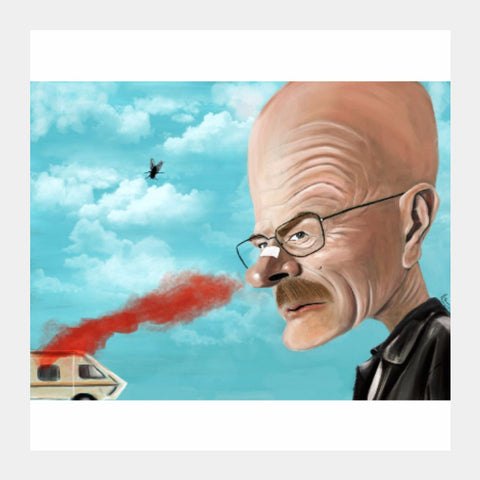Square Art Prints, Walter White | Heisenberg | Breaking Bad | Caricature