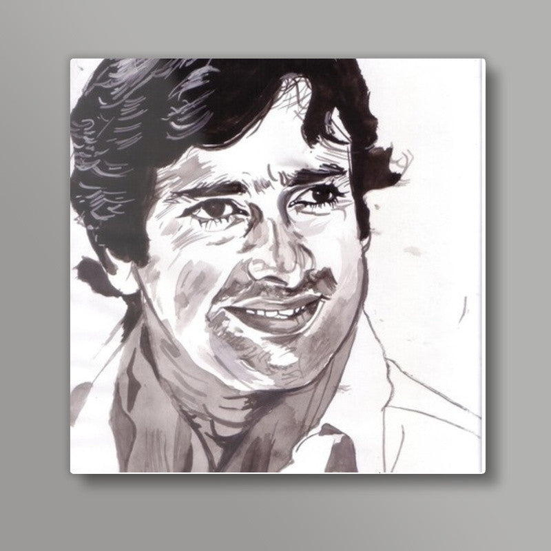 I smile, therefore I am, says Shashi Kapoor Square Art Prints