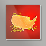 Food Maps - USA Square Art Prints