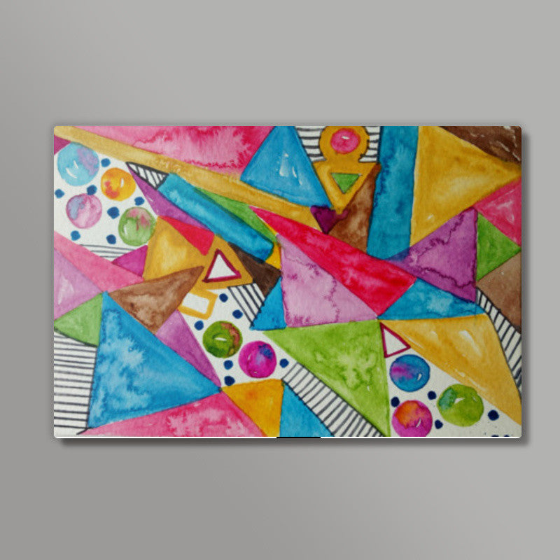 Modern Art Colorful Watercolor Abstract Shapes Poster Wall Art