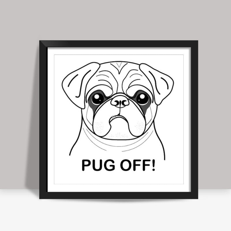 Angry Pug Square Art