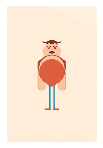 Tall Man Cartoon Art PosterGully Specials