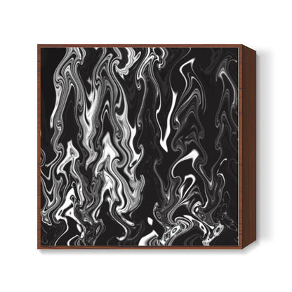 Black And White Abstract Wave Background Square Art Prints