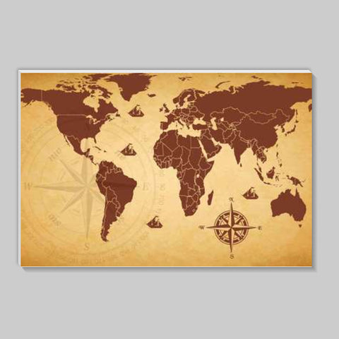 World Map Wall Poster Stick Ons
