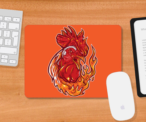 Rooster on fire Mousepad