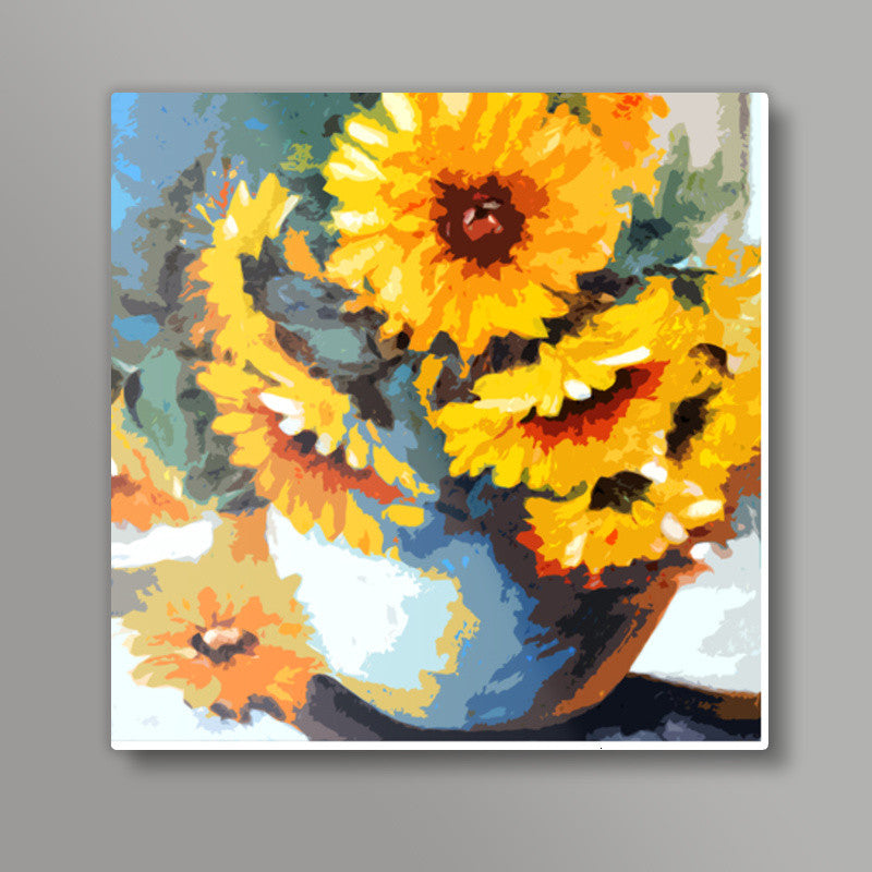 flower and pot Square Art Prints