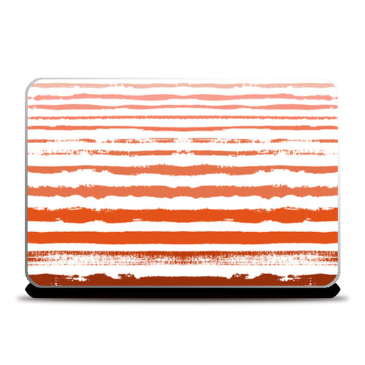 Uneven Orange Stripes Laptop Skins