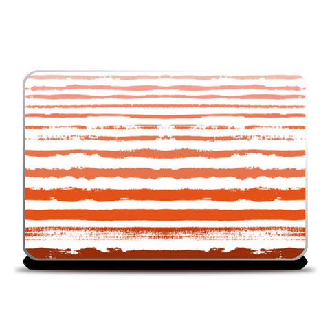 Uneven Orange Stripes Laptop Skins