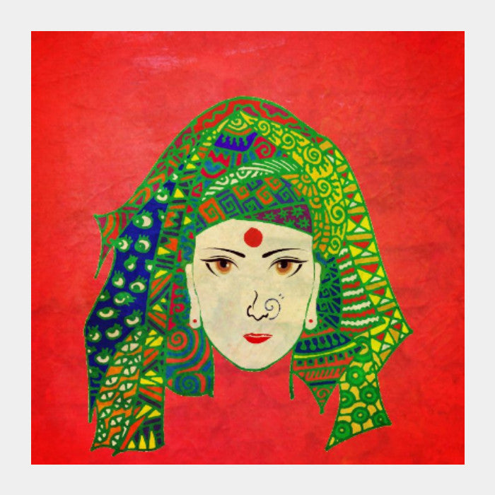 Square Art Prints, Turban Chic Zenscrawl Square Art Print | Meghnanimous, - PosterGully