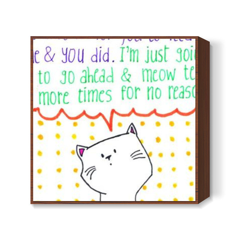 Cat Doodle Square Art Prints